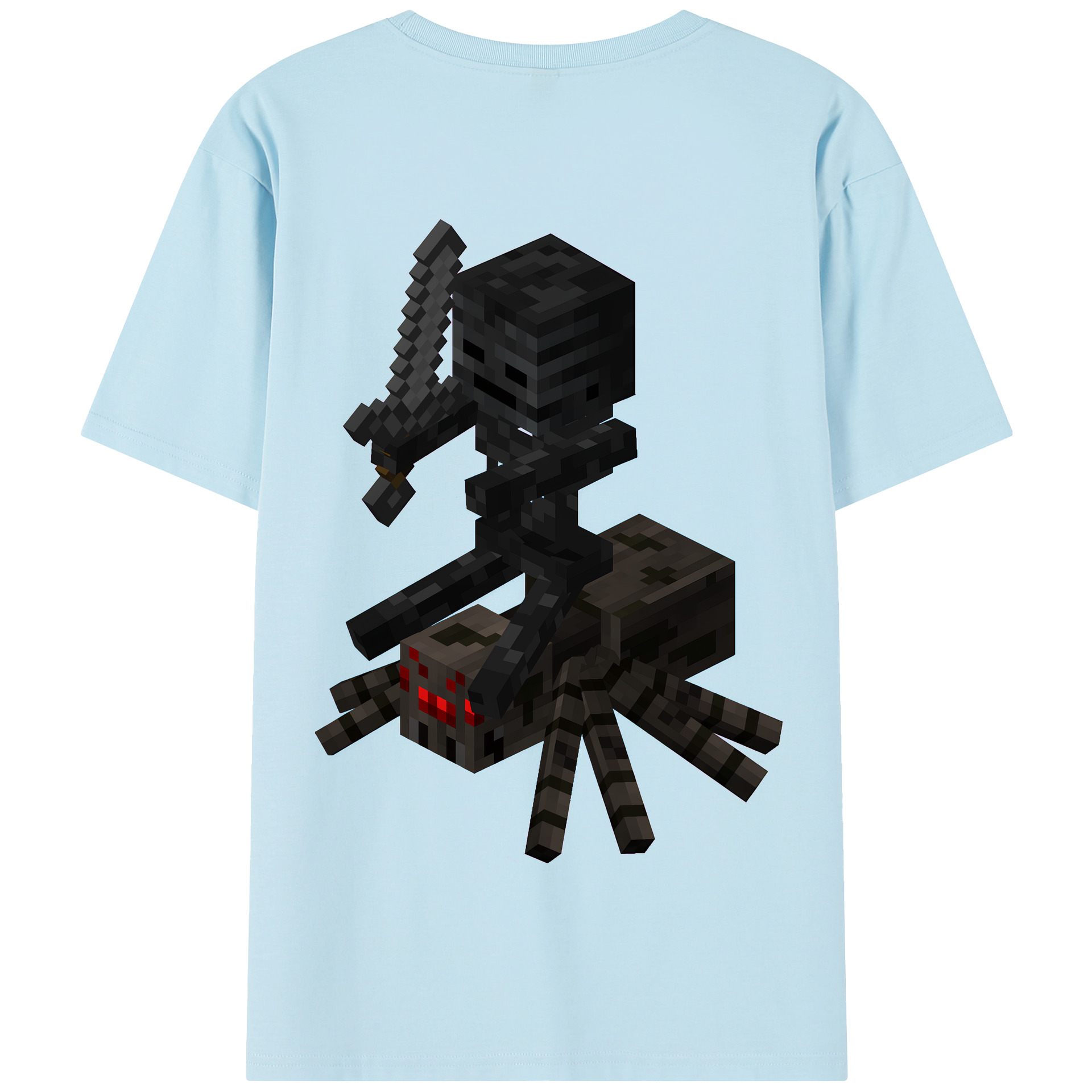 （画像用） マインクラフト ブロックの世界 Minecraft MC Block world 綿100％半袖Tシャツ（背面プリント）